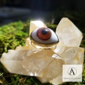 Realistic, Unique Brown Evil Eye Ring